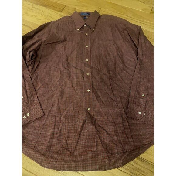 G.H. Bass & Co., men's red cotton collared long sleeve button down size 34/35 - Picture 1 of 10
